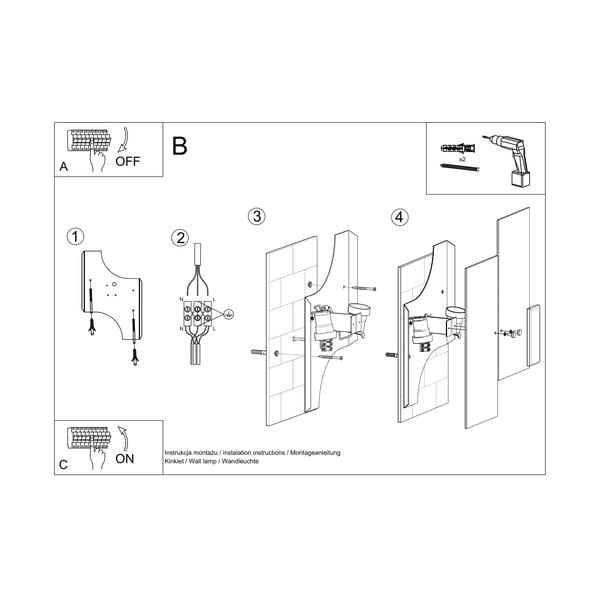 Fehér fali lámpa Veronica – Sollux-image-3