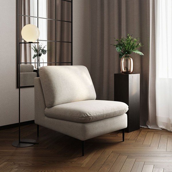 Bézs zsenília fotel Belle – Rodier-image-1