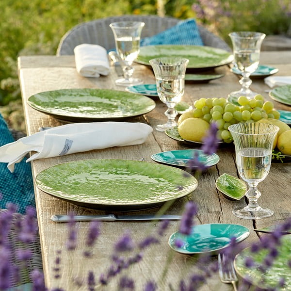 Riviera zöld agyagkerámia szervírozó tányér, ⌀ 31 cm - Costa Nova-image-2