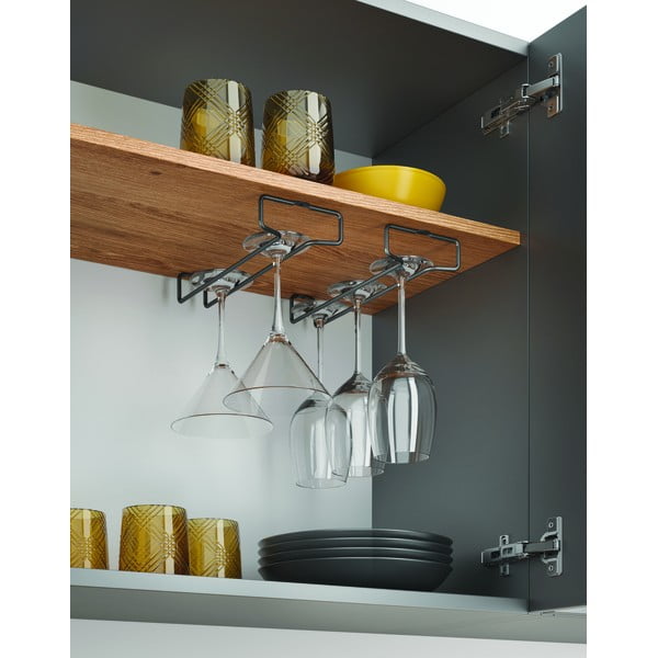 Fali rozsdamentes acél borospohár tartó szett 2 db-os Lava – Metaltex-image-1