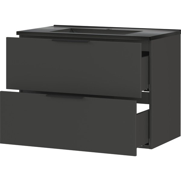 Fekete-antracitszürke fali szekrény mosdókagylóval 81x61 cm Crandon – Germania-image-2