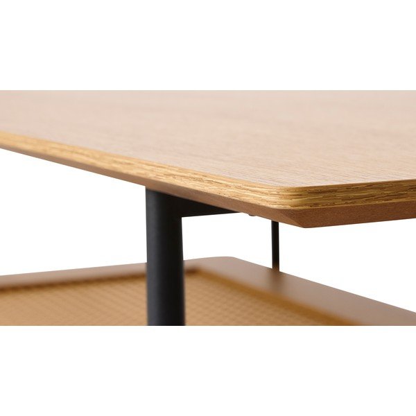 Natúr színű dohányzóasztal tölgyfa dekorral 55x110 cm Pensacola – Unique Furniture-image-3