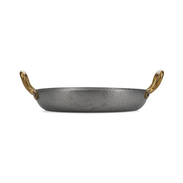 Ezüstszínű szervírozó fém tányér ø 24 cm Serve – BonBistro-image-3