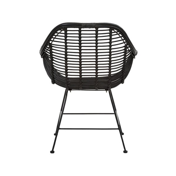 Fekete rattan étkezőszék szett 2 db-os Kiran - Støraa-image-2