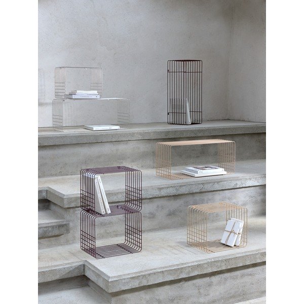 Bézs többszintes fém fali polc 38 cm Wire – Mette Ditmer Denmark-image-3