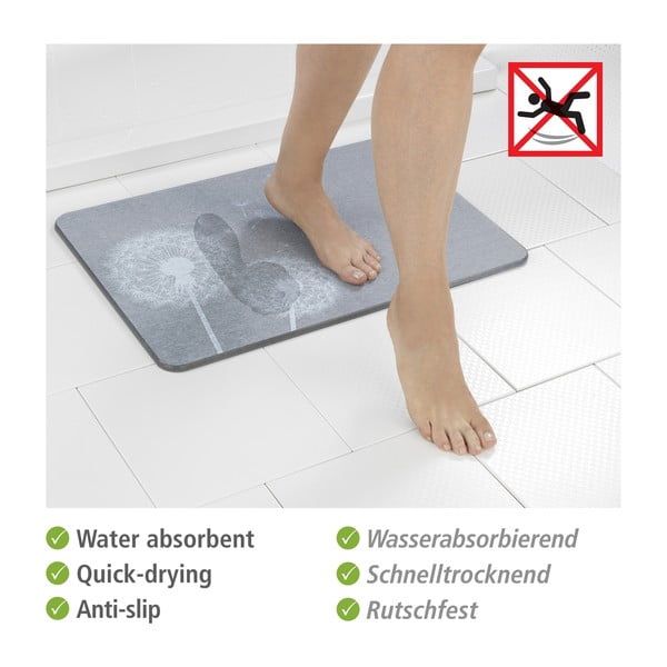 Szürke kovaföld fürdőszobai kilépő 39x60 cm Astera – Wenko-image-4
