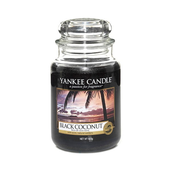 Fekete kókuszdió illatgyertya, égési idő 110-150 óra - Yankee Candle