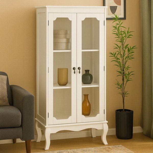 Fehér tálalószekrény 58x131x32 cm Marcella – Premier Housewares-image-1