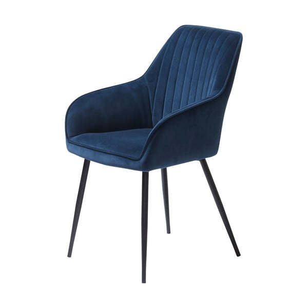 Sötétkék kárpitozott karfás étkezőfotel szett 2 db-os Nolan Stripe – Unique Furniture-image-4