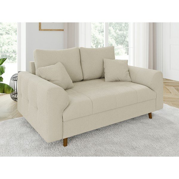 Bézs kordbársony kanapé 150 cm Ariella – Ropez-image-3