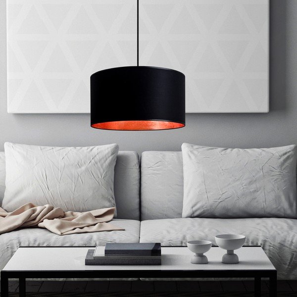 Mika fekete függőlámpa rézszínű búrabelsővel, ⌀ 36 cm - Sotto Luce-image-2