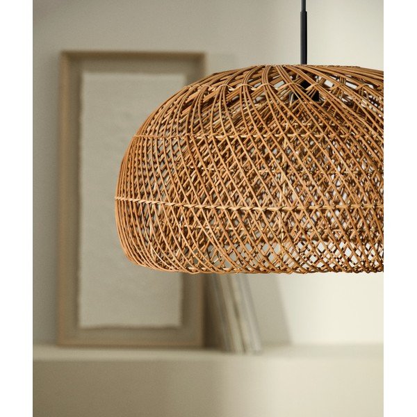 Natúr színű rattan lámpabúra ø 60 cm Isora – Kave Home-image-2