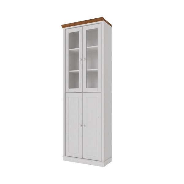 Fehér-borostyán színű borovi fenyő tálalószekrény 74x223x37 cm Anita – Støraa-image-2