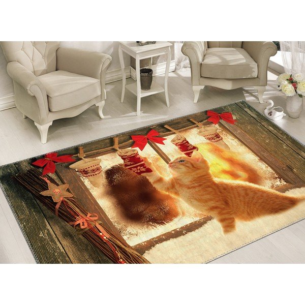 Christmas Period Playful Cat szőnyeg, 50 x 80 cm - Vitaus-image-1