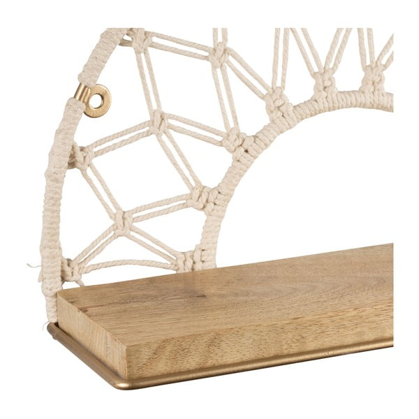 Natúr színű tömörfa fali polc Macrame – Sema-image-2