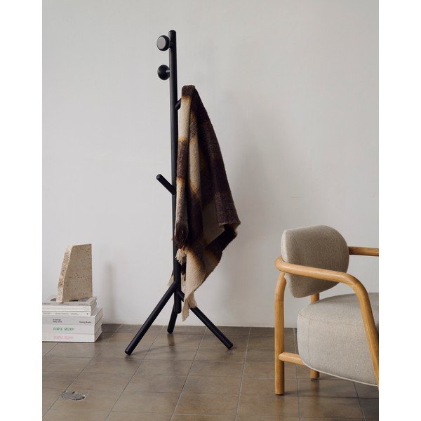 Fekete bükkfa fogas 46x170 cm Nadue – Kave Home-image-1