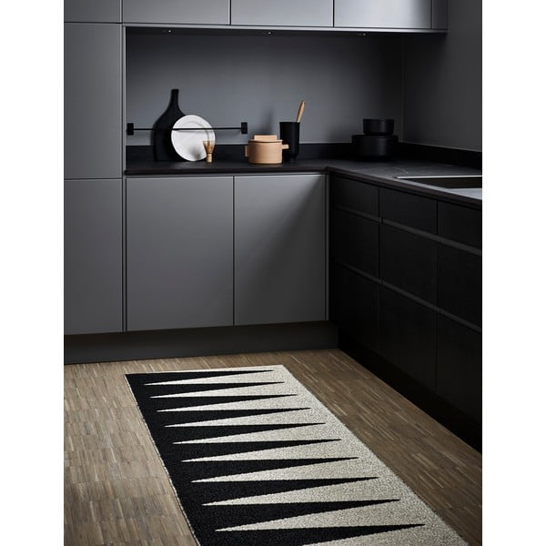 Fekete-fehér kültéri-beltéri szőnyeg 70x60 cm Vivi Black – Pappelina-image-2