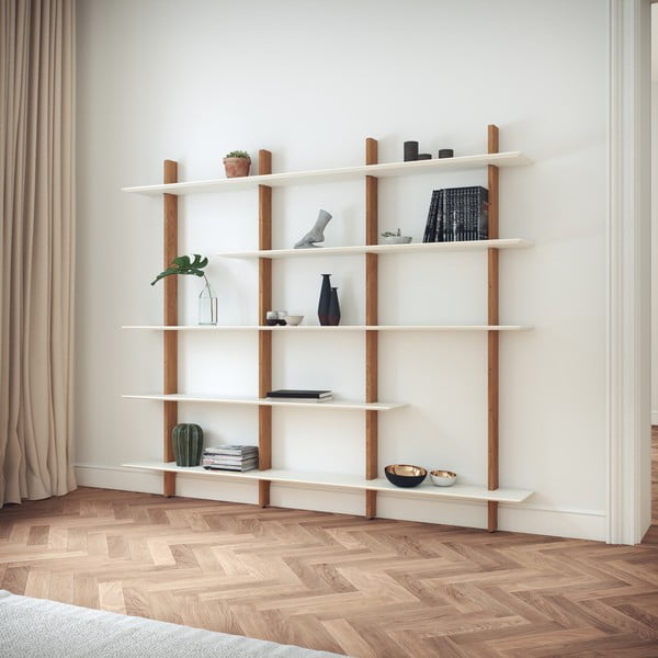 Bridge fehér polc tölgyfa szerkezettel - Tenzo-image-1