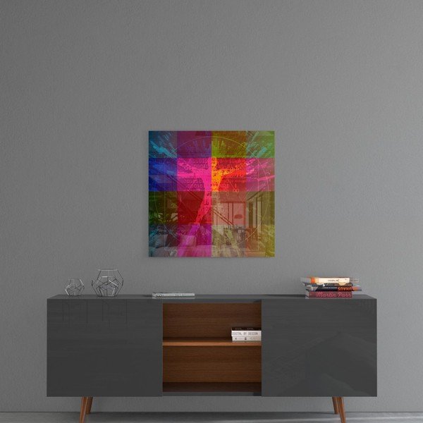 Da Vinci's Lines üvegkép, 100 x 100 cm - Insigne-image-1