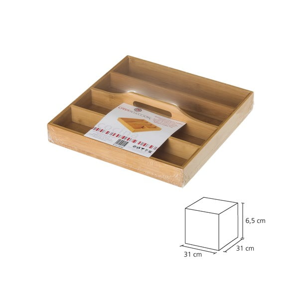 Bambusz evőeszköz rendszerező, 31 x 31 cm - Casa Selección-image-4