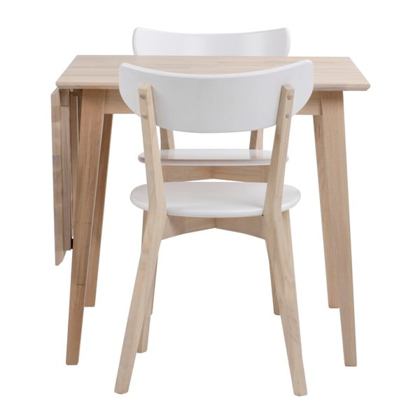 Filippa matt lakkozott tölgyfa étkezőasztal lehajtható asztallappal, 80 x 80 cm - Rowico-image-2