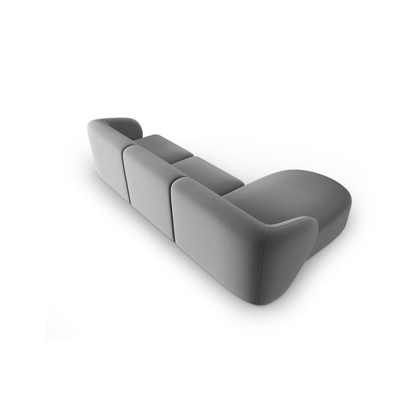 Szürke bársony sarokkanapé (bal oldali-heverő résszel) Paolo – Milo Casa-image-3