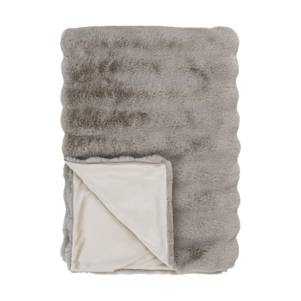 Szürke-bézs műszőrme takaró 130x180 cm Galena – House Nordic