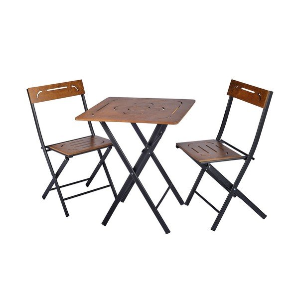 Sötétbarna kétszemélyes kerti étkezőgarnitúra Bistro – Floriane Garden-image-2