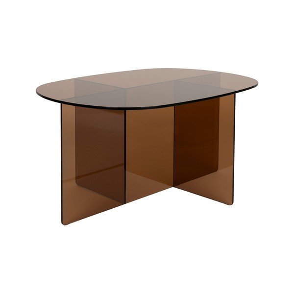 Barna üveg dohányzóasztal 60x80 cm Linea – Zuiver