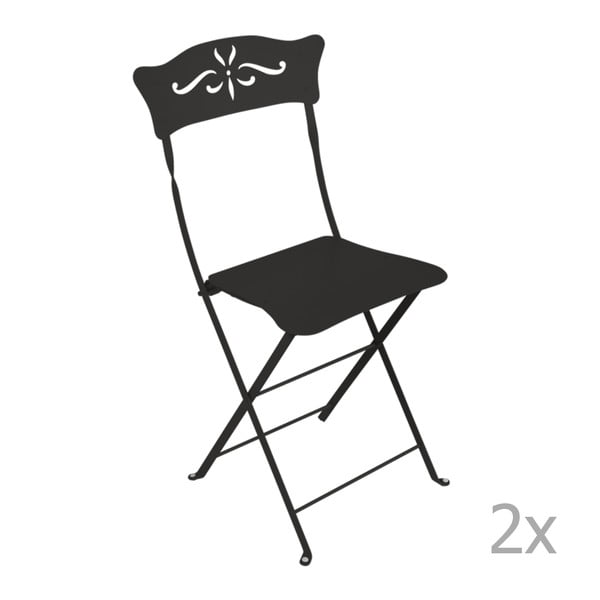 Bagatelle fekete összecsukható kerti szék, 2 db - Fermob