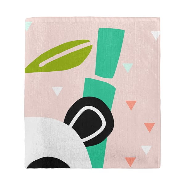 Világos rózsaszín gyerek fürdőlepedő 150x70 cm Panda – Moshi Moshi-image-3