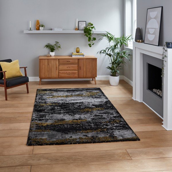 Fekete-aranyszínű szőnyeg 200x290 cm Craft – Think Rugs-image-2