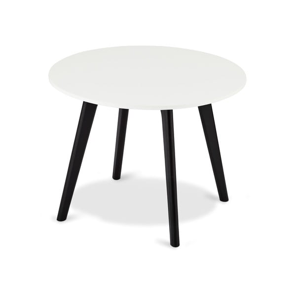 Life fekete-fehér dohányzóasztal tölgyfa lábakkal, ⌀ 60 cm - Furnhouse