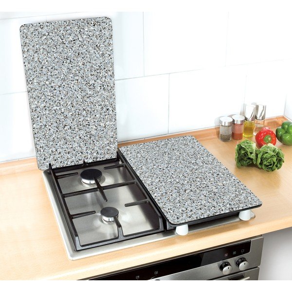 Edzett üveg tűzhely fedőlap szett 2 db-os 30x52 cm Granite  – Wenko-image-3