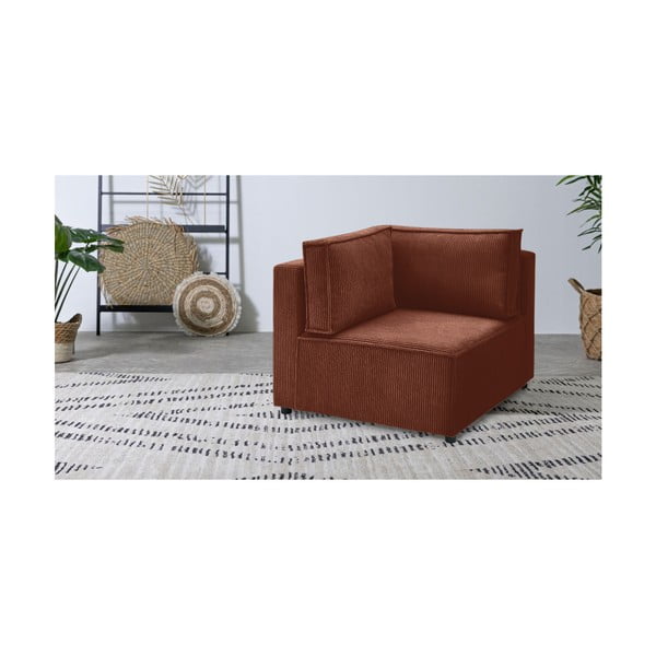Téglavörös kordbársony kanapé modul (variálható sarok) Nihad modular – Bobochic Paris-image-1