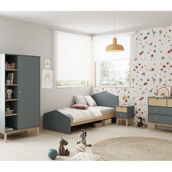 Szürkészöld gyerek éjjeliszekrény Estefania – Marckeric-image-1