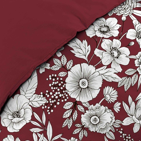 Piros-fehér kétszemélyes-hosszabbított pamut ágyneműhuzat 240x220 cm Milady – douceur d'intérieur-image-3
