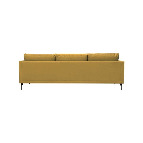 Jupiter sárga háromszemélyes kanapé, fekete lábakkal - Windsor & Co Sofas-image-3