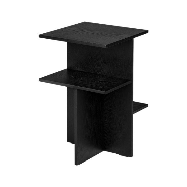 Fekete éjjeliszekrény tölgyfa dekorral Atik – noo.ma-image-4