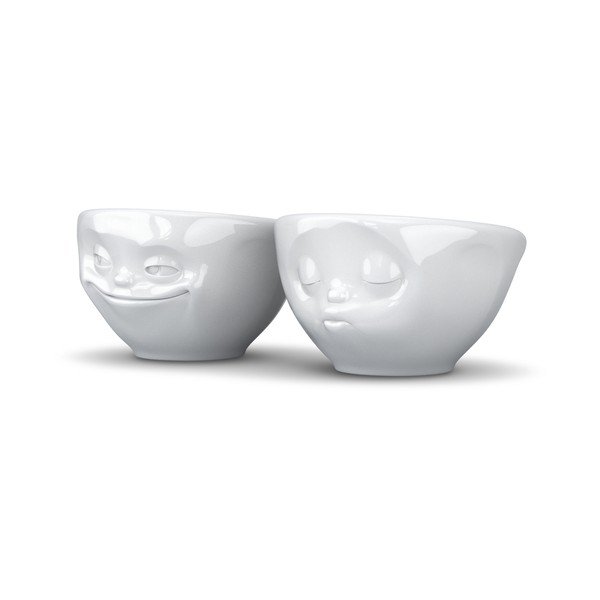 Fehér porcelán tálka szett 2 db-os 100 ml Grinning & Kissing – 58products-image-1