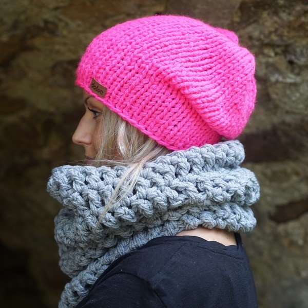 Pink Beanie kézzel horgolt sapka - DOKE-image-3