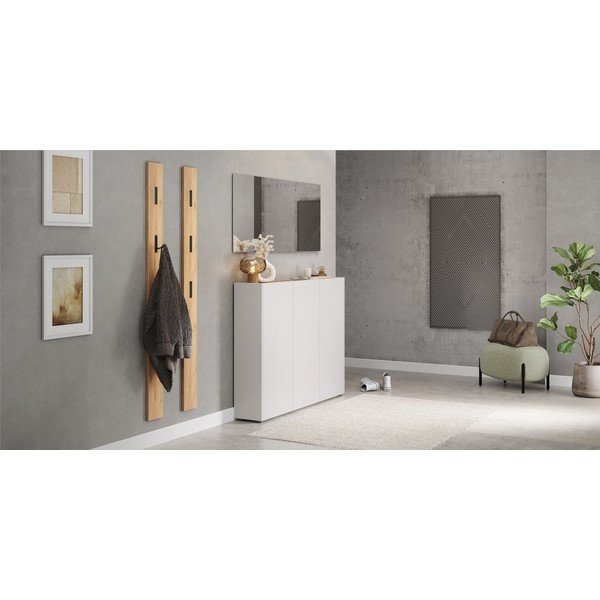 Krémszínű szekrény tölgyfa dekorral 138x105x25 cm Libbiano – Germania-image-1