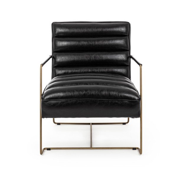 Fekete bőrutánzat fotel Brianna – Bizzotto-image-2