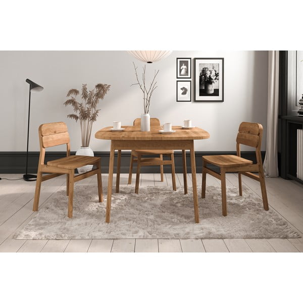 Natúr színű tölgyfa étkezőasztal 90x160 cm Twig – The Beds-image-4