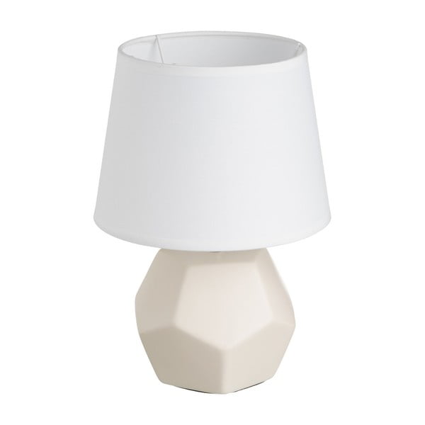 Krémszínű kerámia asztali lámpa textil búrával (magasság 26 cm) – Casa Selección