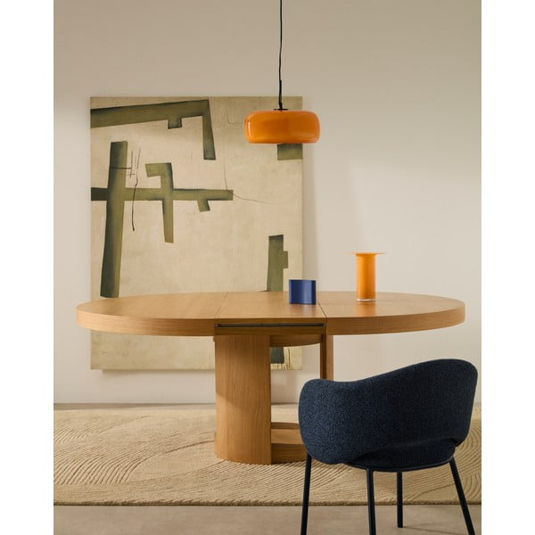 Kerek bővíthető étkezőasztal hosszabbító asztallappal tölgyfa dekorral ø 150 cm Artis – Kave Home-image-2