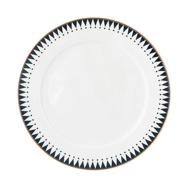 Stripes díszített szegélyű kerámia tányér, ø 22,5 cm - Miss Étoile