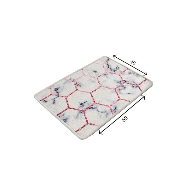 Fehér-szürke fürdőszobai kilépő 60x40 cm Honeycomb - Foutastic-image-4