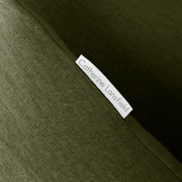 Khaki kétszemélyes-hosszabbított flanel ágyneműhuzat 230x220 cm Brushed – Catherine Lansfield-image-2