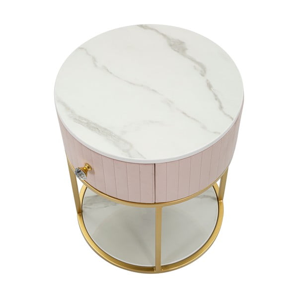 Világos rózsaszín-aranyszínű éjjeliszekrény Montpellier – Mauro Ferretti-image-3